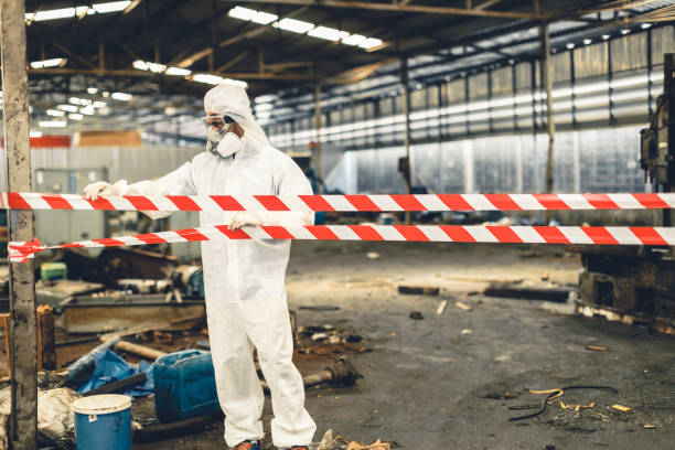Professional Biohazard technician working in Worley, ID